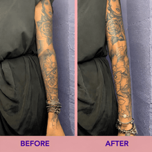 Load image into Gallery viewer, Before and after photos of a tattooed sleeve
