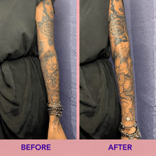 Load image into Gallery viewer, Before and after photos of a tattooed sleeve
